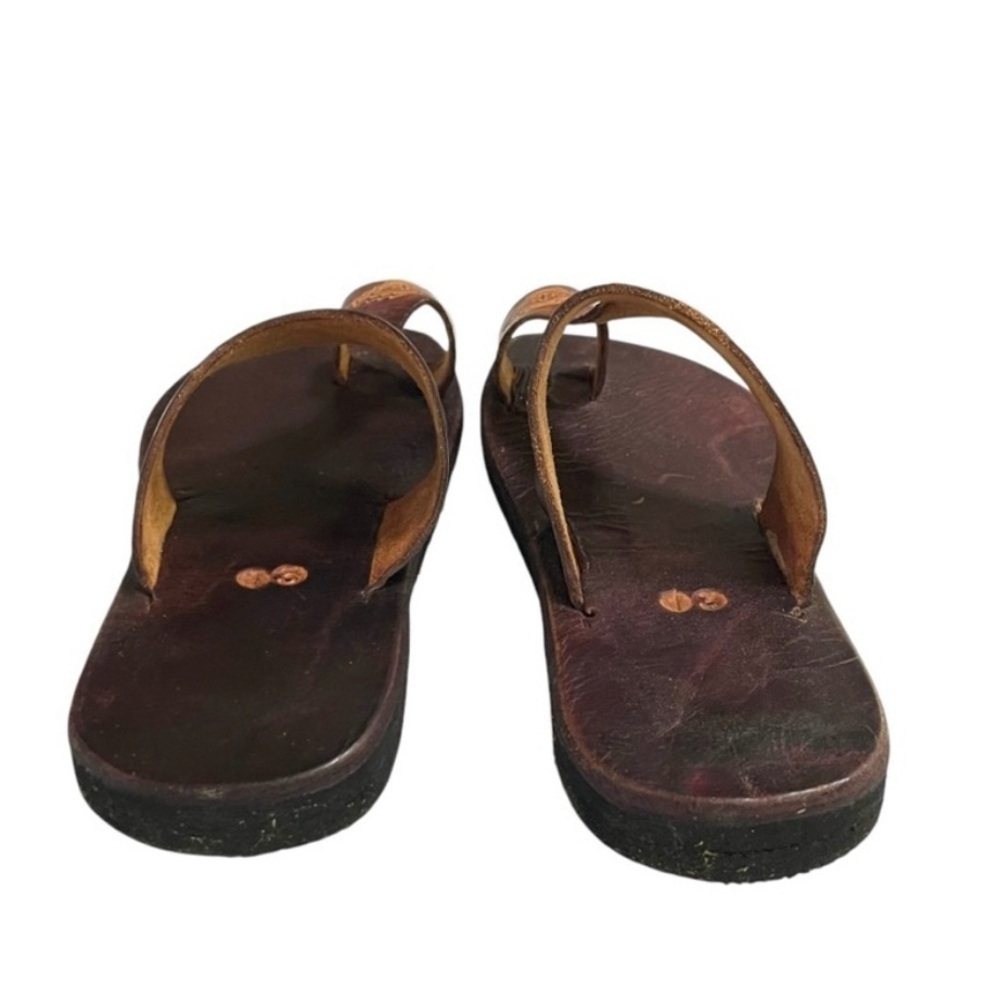 Kids Unisex Leather Sandals Size 13 | Handmade in India | Brown Slip-On - Picture 3 of 10